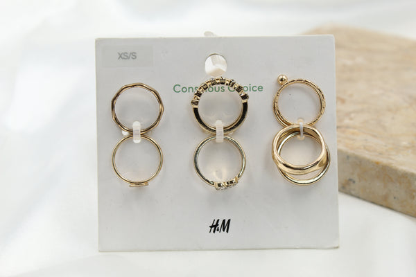 H & M Stainless Rings 9 Pieces