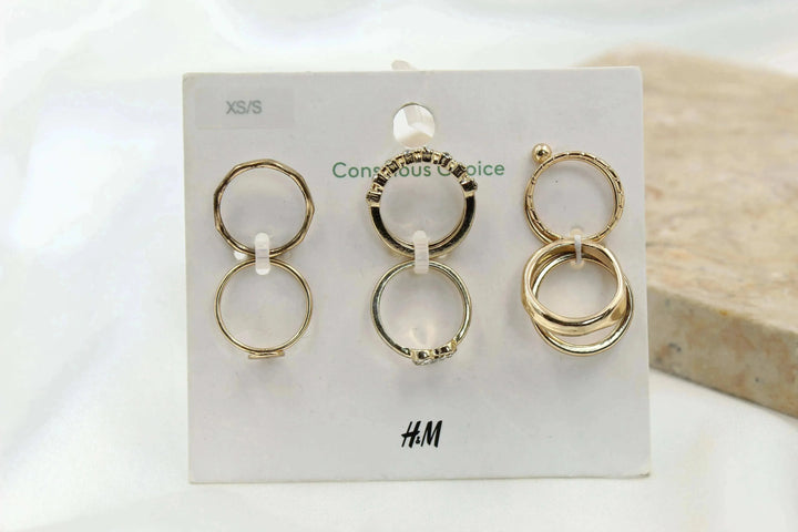 H & M Stainless Rings 9 Pieces - sundaybazar