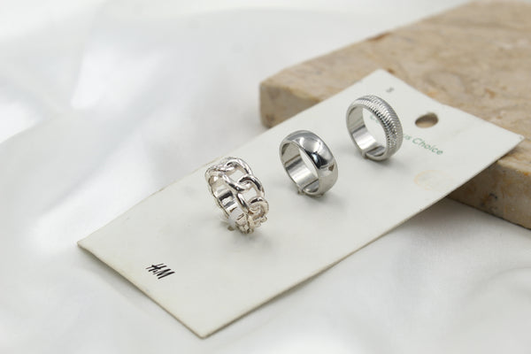 H & M Stainless Rings 3 Pieces