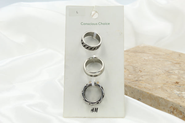 H & M Stainless Rings 3 Pieces