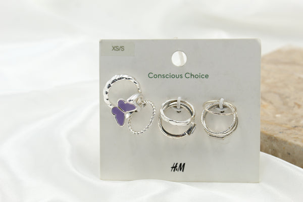 H & M Stainless Rings 10 Pieces