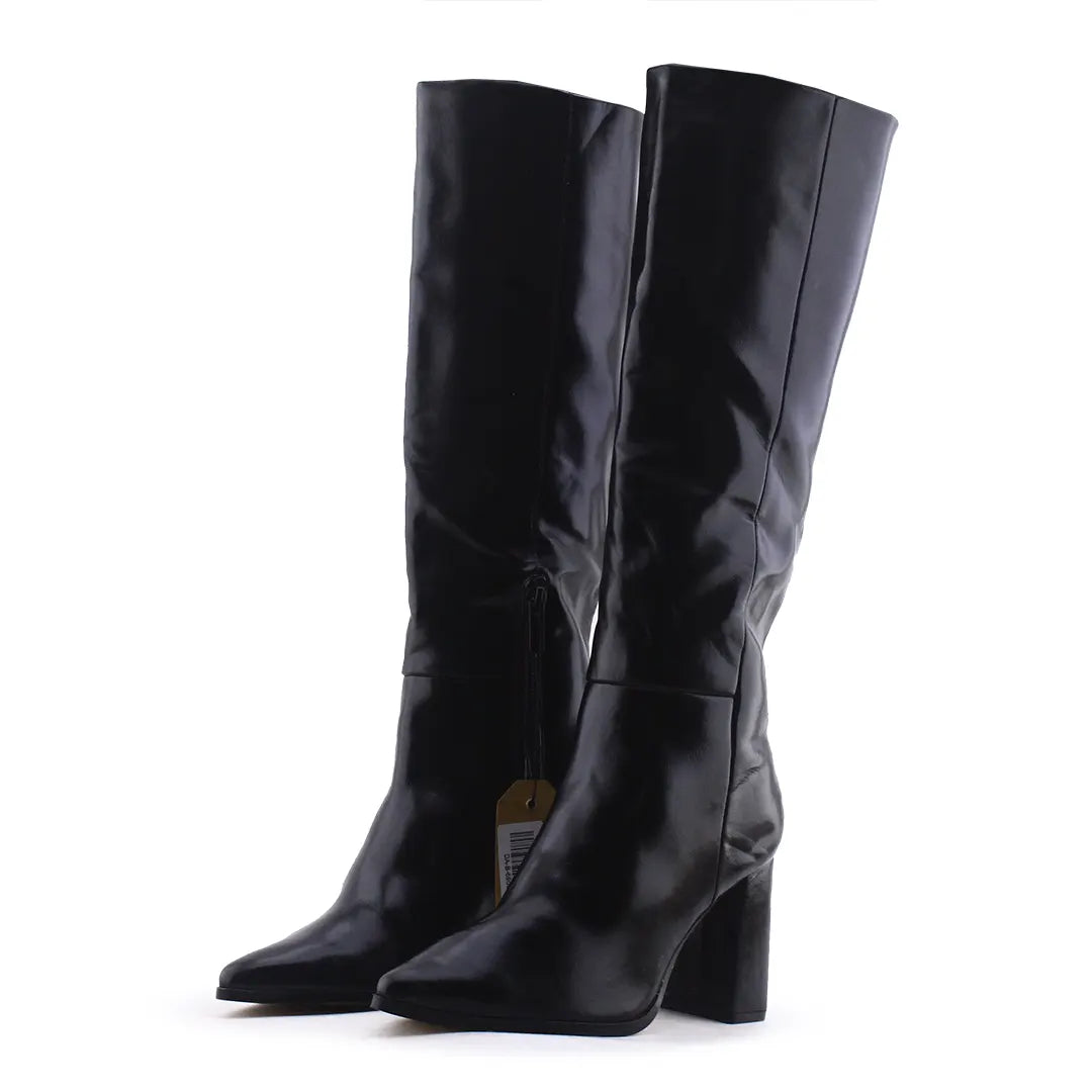 Stradivarius Zipper Knee High Boot | 100% Authentic Leather