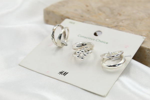 H & M Stainless Rings 6 Pieces