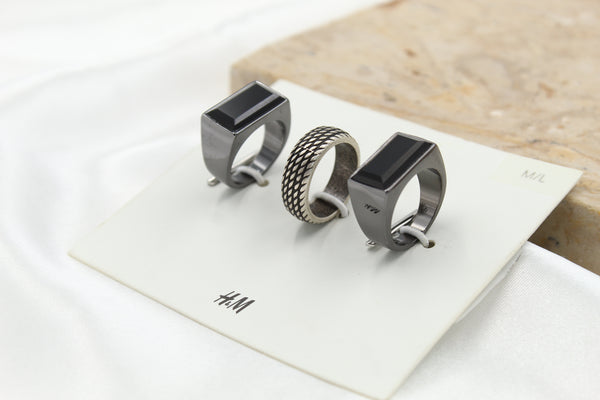 H & M Stainless Rings 3 Pieces