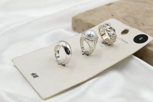 H & M Stainless Rings 3 Pieces