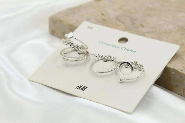 H & M Stainless Rings 9 Pieces - sundaybazar