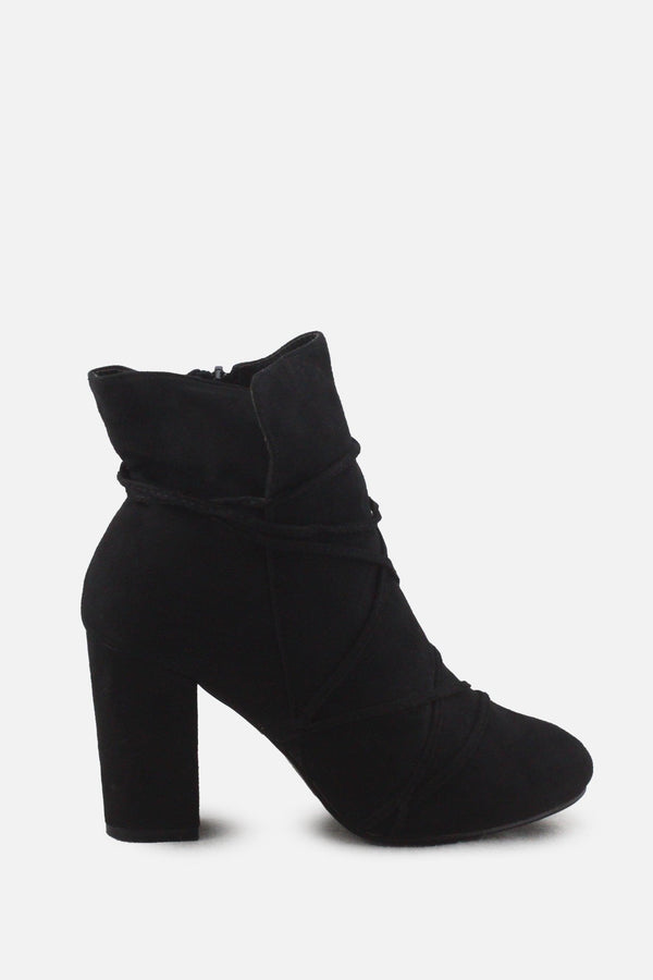 European Brand Zipper Block Ankle Boots | Suede