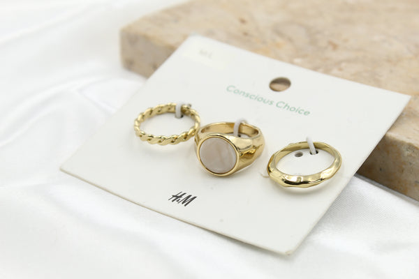 H & M Stainless Rings 3 Pieces