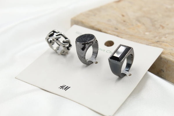 H & M Stainless Rings 3 Pieces