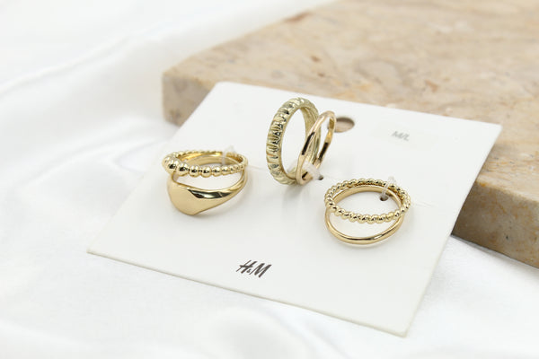 H & M Stainless Rings 6 Pieces