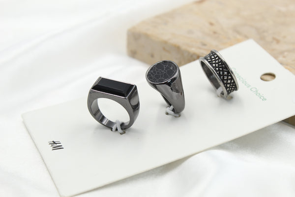 H & M Stainless Rings 3 Pieces