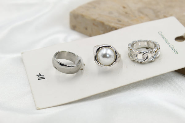 H & M Stainless Rings 3 Pieces