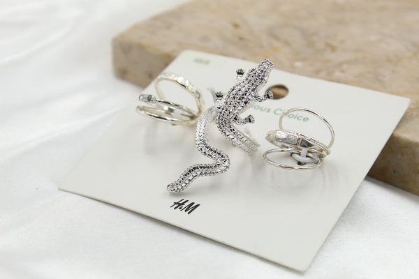 H & M Stainless Rings 8 Pieces