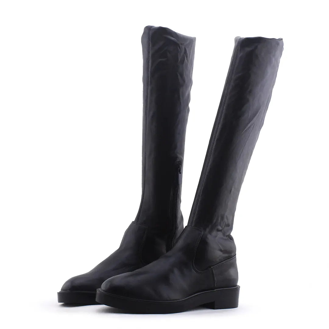 Stradivarius Zipper Over The Knee Boot | 100% Authentic Leather