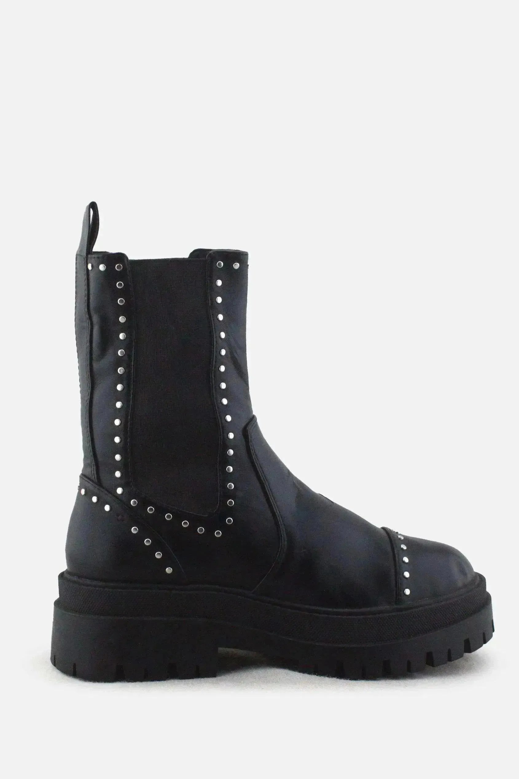 Stradivarius Stretchable Combat Ankle Boots |100% Authentic Leather - sundaybazar