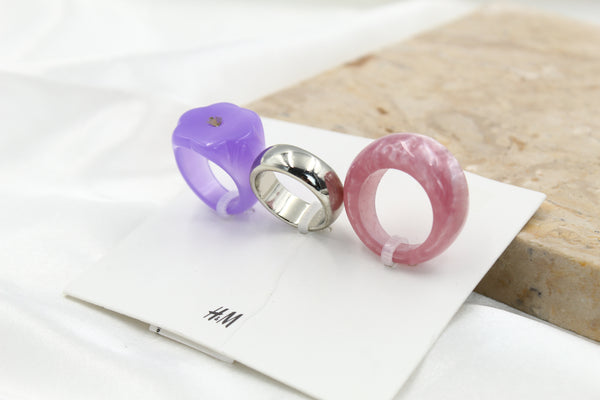 H & M Stainless Rings 3 Pieces