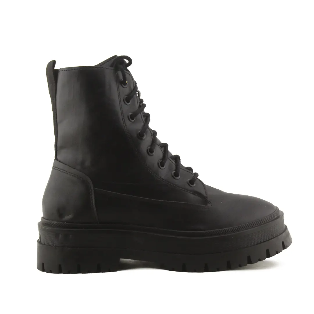 Stradivarius Zipper Lace Up Ankle Boots | 100% Authentic Leather