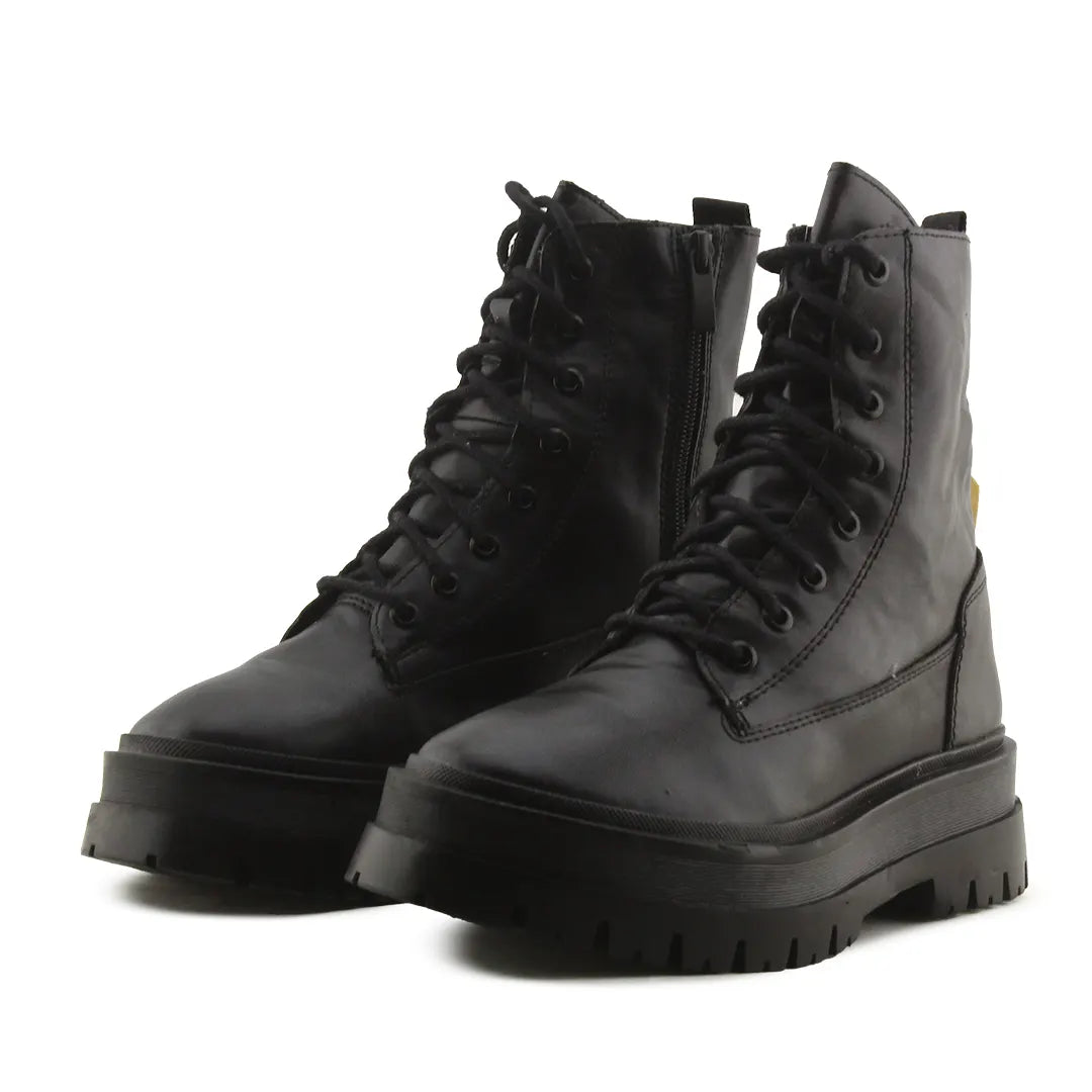 Stradivarius Zipper Lace Up Ankle Boots | 100% Authentic Leather