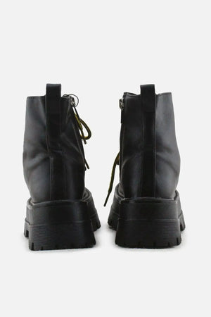 Pull & Bear Zipper Laces Combat Boots | 100% Authentic Leather - sundaybazar