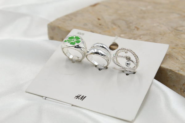 H & M Stainless Rings 6 Pieces