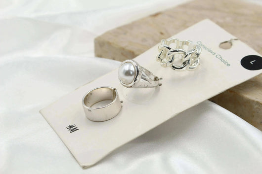 H & M Stainless Rings 3 Pieces - sundaybazar