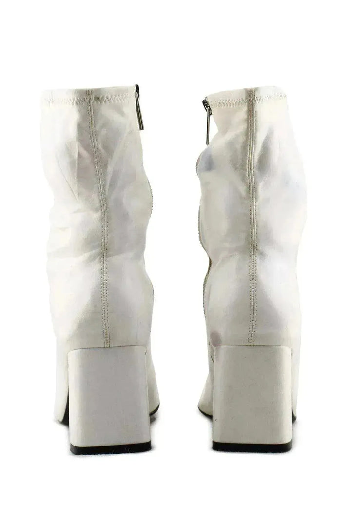 Bershka Zipper Block Ankle Boots | 100% Authentic Leather - sundaybazar