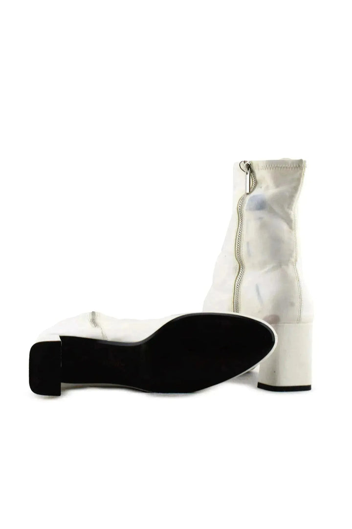 Bershka Zipper Block Ankle Boots | 100% Authentic Leather - sundaybazar