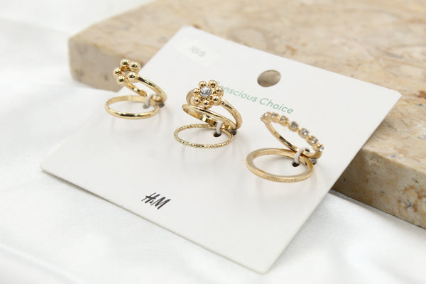 H & M Stainless Rings 7 Pieces