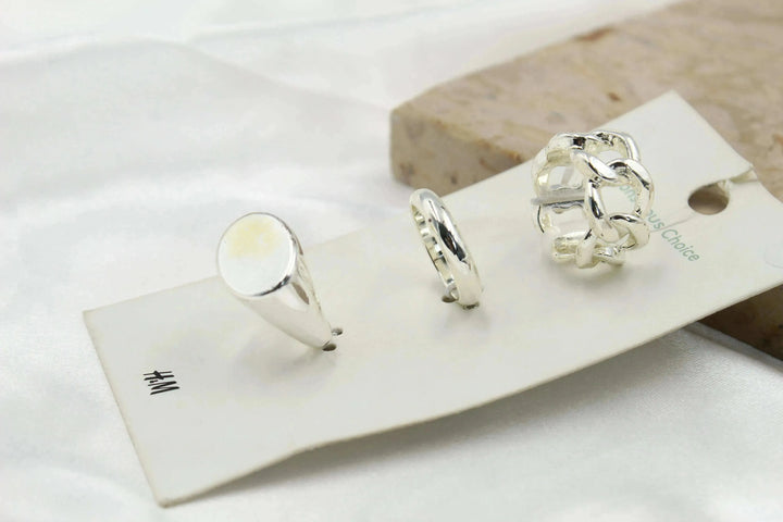 H & M Stainless Rings 3 Pieces - sundaybazar