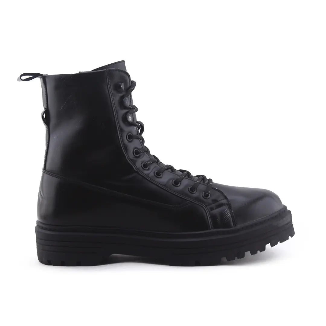Bershka Zipper Lace Up Ankle Boot | 100% Authentic Leather