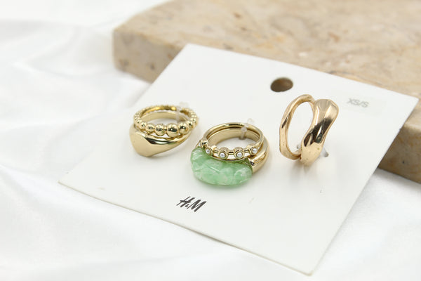 H & M Stainless Rings 6 Pieces