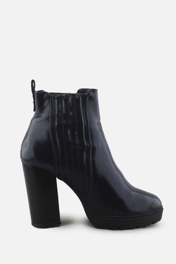 European Brand Stretchable Block Ankle Boots | 100% Synthetic Leather