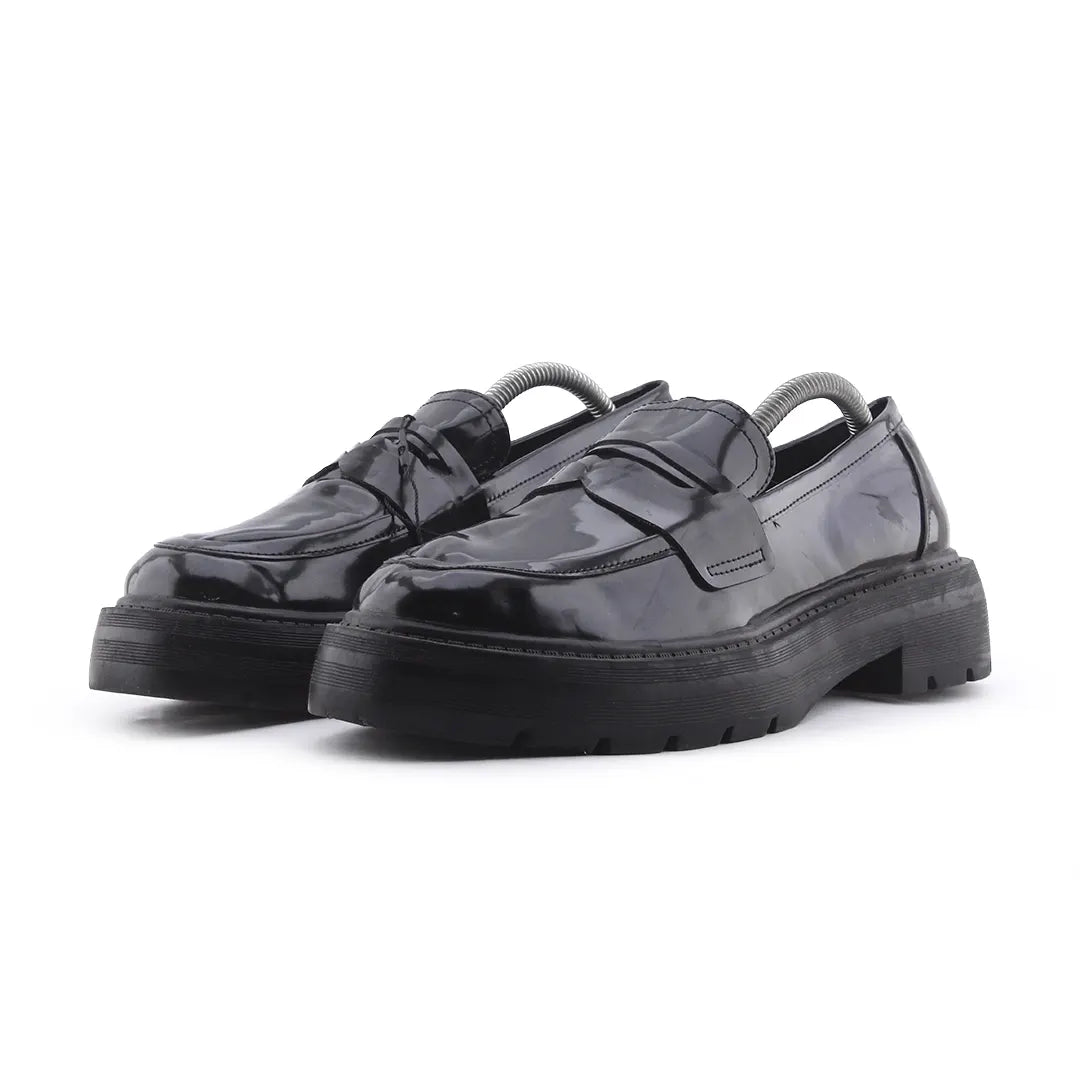 Bershka Patent Penny Strap Loafers