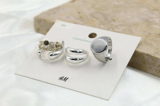 H & M Stainless Rings 6 Pieces - sundaybazar