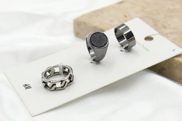 H & M Stainless Rings 3 Pieces