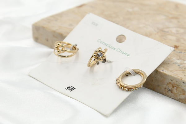 H & M Stainless Rings 6 Pieces