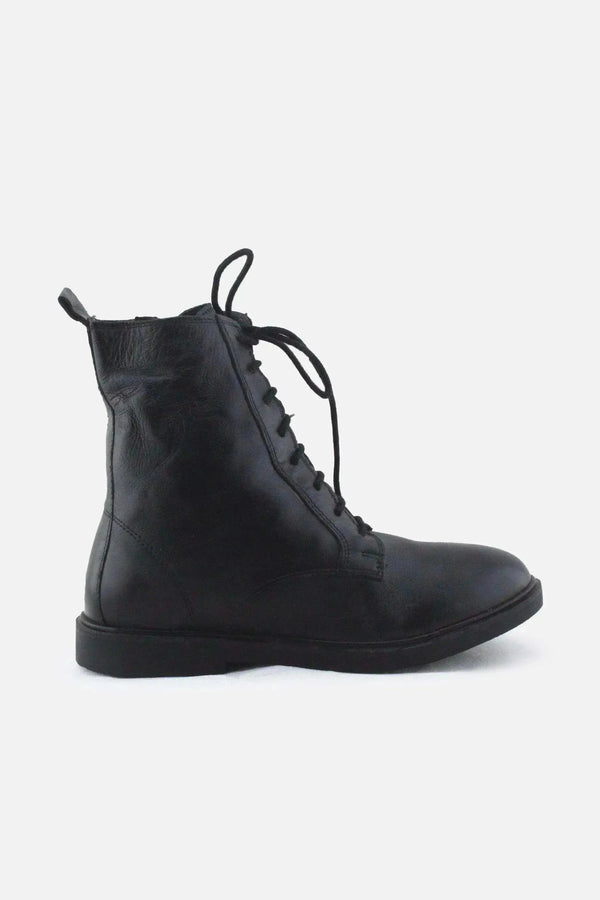 Zara Zipper Laces Combat Ankle Boots |100% Authentic Leather - sundaybazar