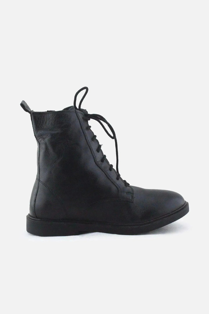 Zara Zipper Laces Combat Ankle Boots |100% Authentic Leather - sundaybazar