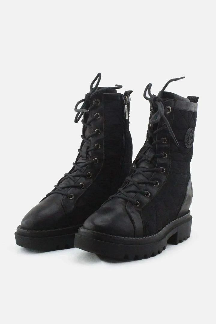 Carmela Zipper Combat Ankle Boots |100% Authentic Leather - sundaybazar