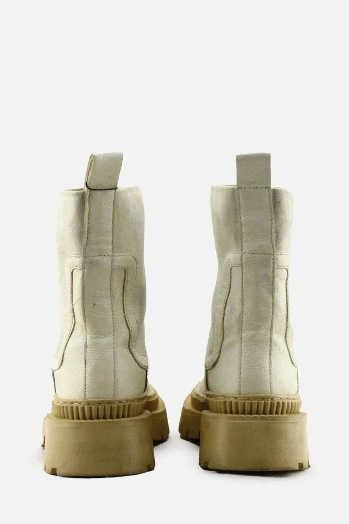 MNG Stretchable Combat Ankle Boots | 100% Authentic Leather - sundaybazar