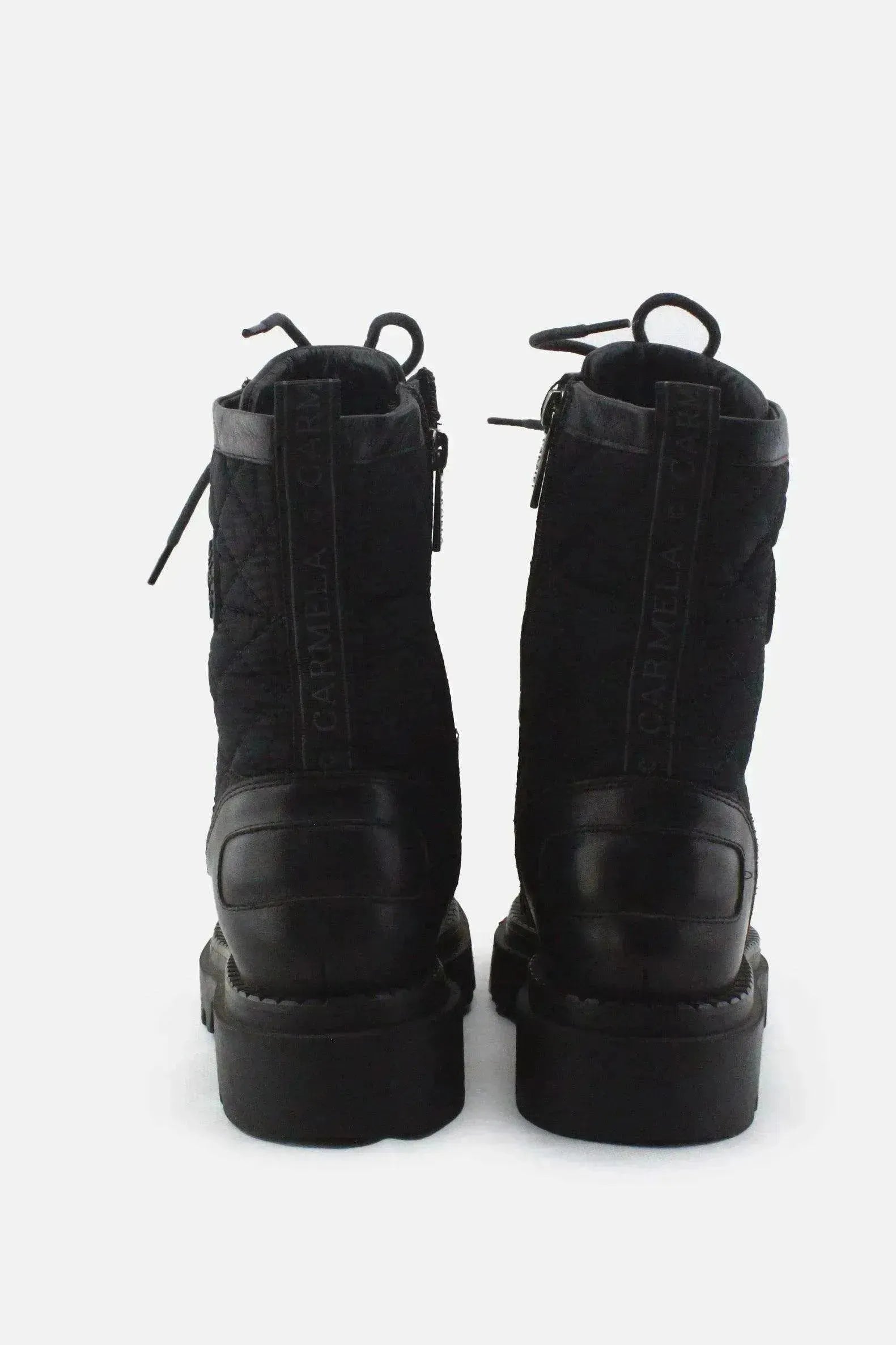 Carmela Zipper Combat Ankle Boots |100% Authentic Leather - sundaybazar