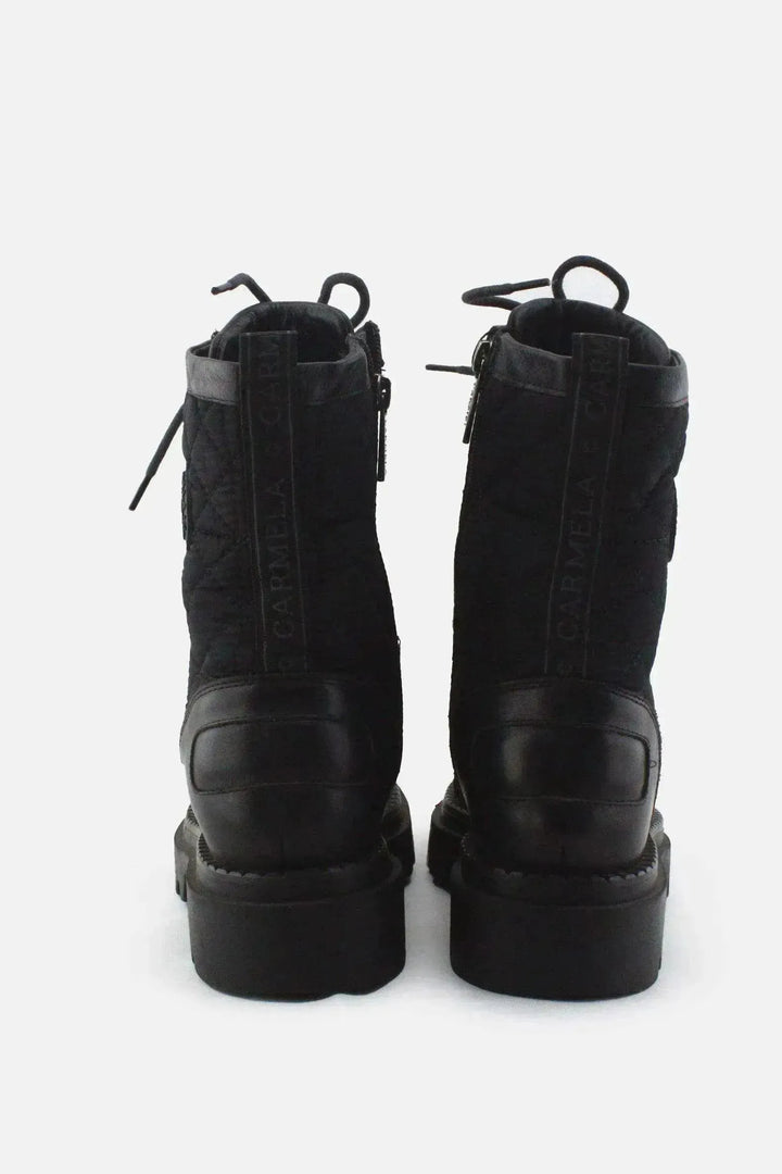 Carmela Zipper Combat Ankle Boots |100% Authentic Leather - sundaybazar