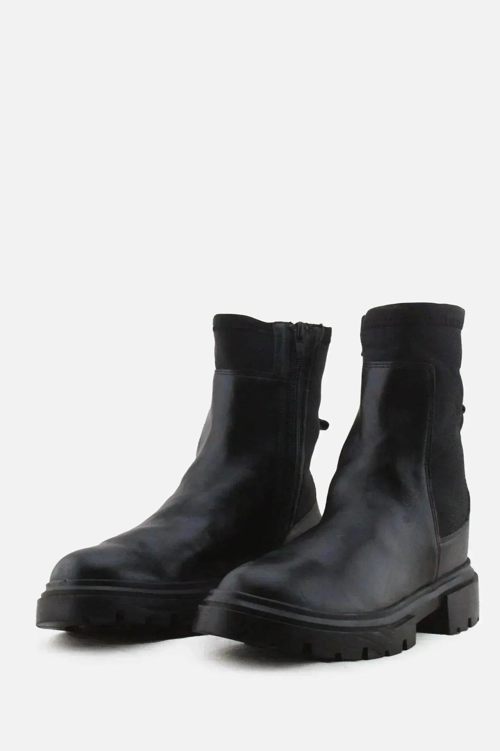 Zara Zipper Stretchable Chelsea Ankle Boots | 100% Authentic Leather - sundaybazar