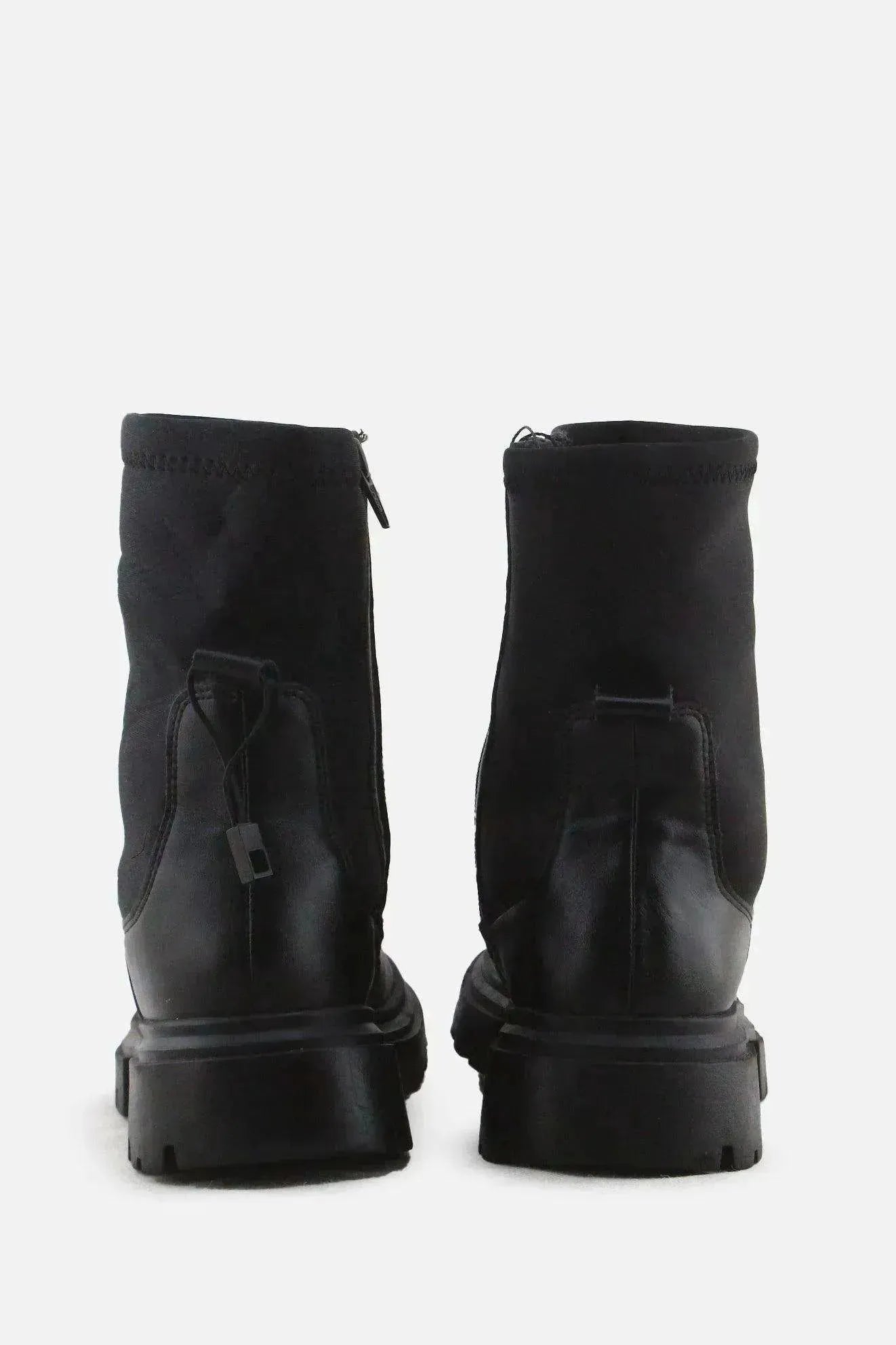 Zara Zipper Stretchable Chelsea Ankle Boots | 100% Authentic Leather - sundaybazar