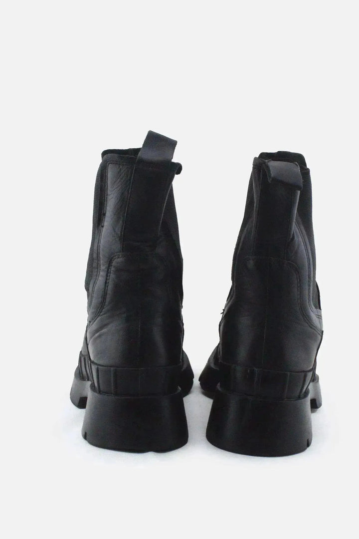 Mango Stretchable Combat Ankle Boots |100% Authentic Leather - sundaybazar
