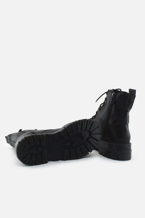 Stradivarius Zipper Laces Combat Ankle Boots |100% Authentic Leather - sundaybazar