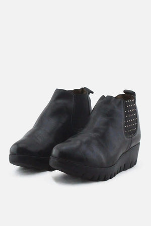 Wonders Stretchable Wedge Ankle Boots |100% Authentic Leather - sundaybazar