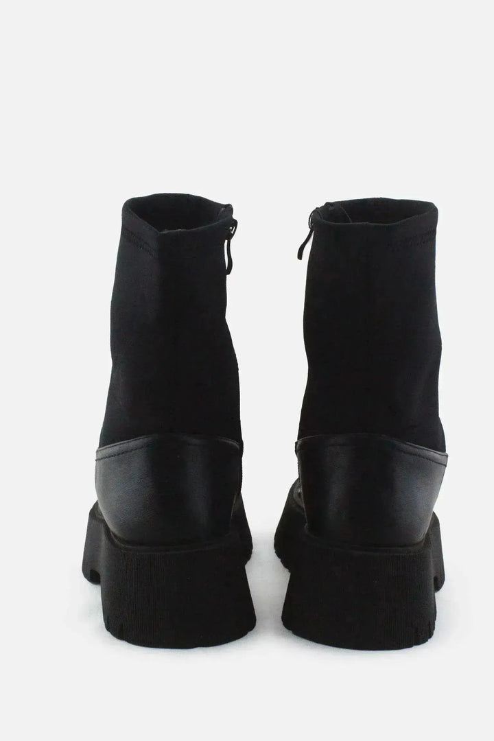 Stradivarius Zipper Combat Ankle Boots |100% Authentic Leather - sundaybazar
