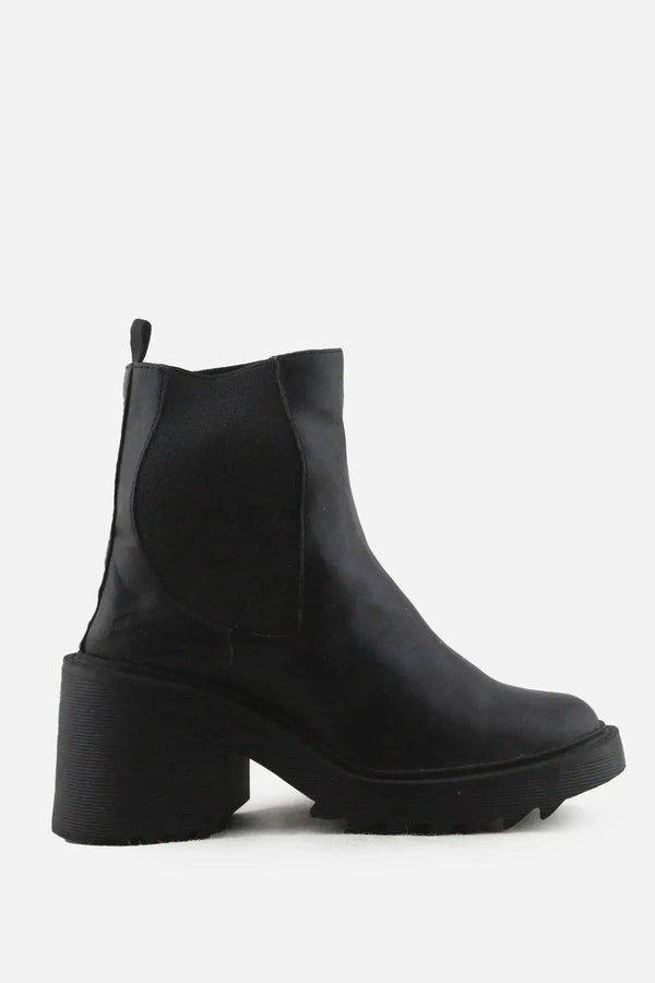 Stradivarius Stretchable Block Ankle Boots | 100% Authentic Leather