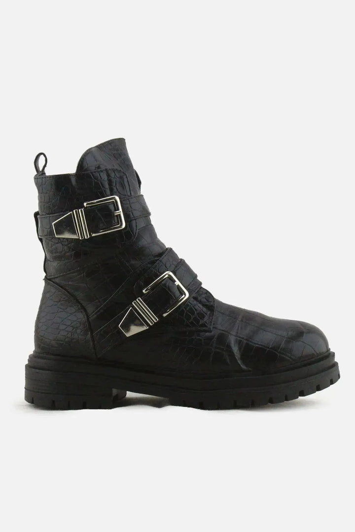 European Brand Zipper Buckle Straps Combat Ankle Boots | 100% Authentic Leather - sundaybazar